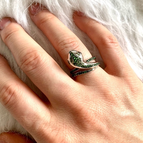 Unique sterling snake ring Sz 6 - Picture 5 of 8